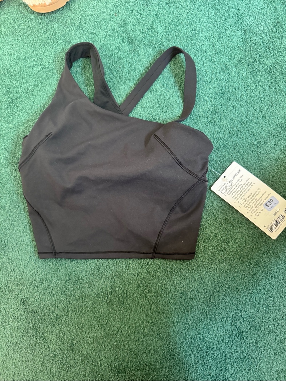 Lululemon Everlux Asymmetrical Tennis Tank Top Black